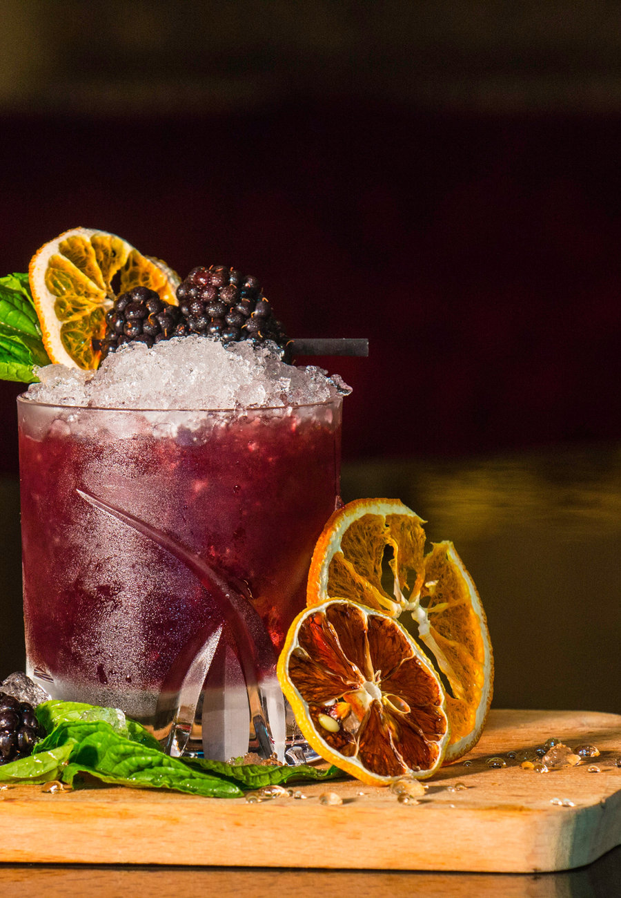 Blackberry and mint signature cocktail